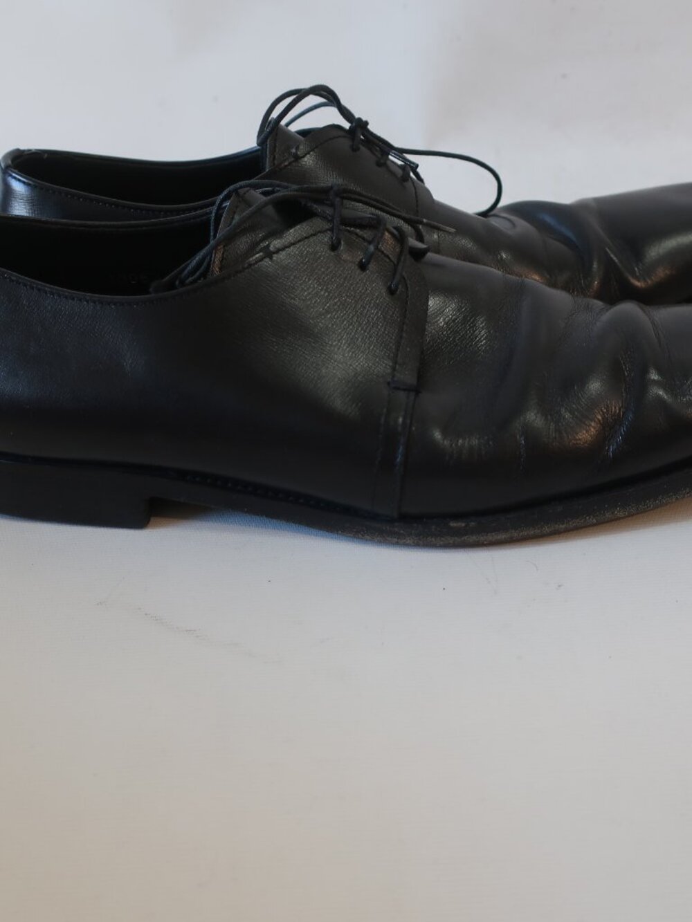 Mens Prada Black Leather Square Toe Oxford Lace Up Shoes 10 1/2 - Picture 9 of 12